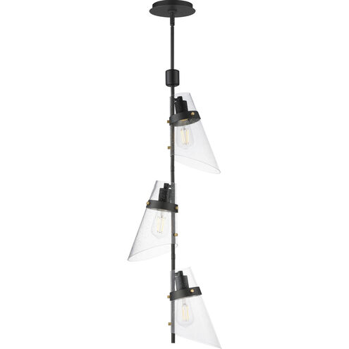 Finch 3 Light 12 inch Dark BronzeandAntique Brass Single Pendant Ceiling Light in Seedy