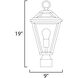 Prism 1 Light 19 inch Black Outdoor Post Lantern, Post Lantern