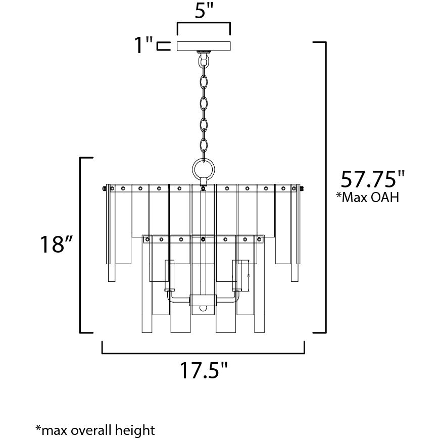 Warren 4 Light 17.5 inch Gold Leaf Semi-Flush Mount Ceiling Light