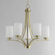 Deven 5 Light 24 inch Satin Brass Single-Tier Chandelier Ceiling Light