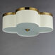 Clover 4 Light 19.75 inch Satin Brass Flush Mount Ceiling Light