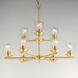 Corona 9 Light 28 inch Satin Brass Multi-Tier Chandelier Ceiling Light in Clear