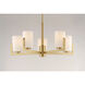 Dart 5 Light 26 inch Satin Brass Single-Tier Chandelier Ceiling Light