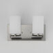 Lateral 2 Light 12 inch Satin Nickel Bath Vanity Wall Light in Satin White