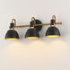 Dusk 3 Light 24 inch Black and Antique Brass Bath Vanity Wall Light