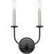 Wesley Wall Sconce Wall Light in Black and Satin Nickel