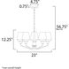 Goblet 5 Light 23 inch Black and Satin Nickel Chandelier Ceiling Light