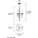 Paris 3 Light 12.5 inch Polished Nickel Single-Tier Chandelier Ceiling Light