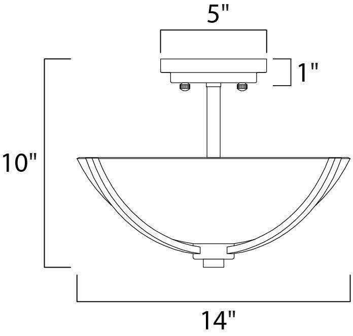 Rocco 3 Light 14 inch Polished Chrome Semi Flush Mount Ceiling Light