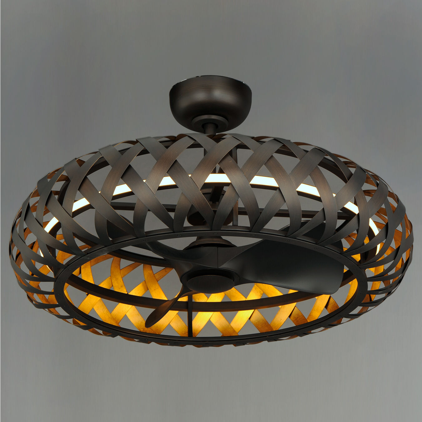 Weave 33 inch Bronze Gilt/Gold Fandelight