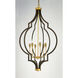 Crest 6 Light 26 inch Oil Rubbed Bronze and Antique Brass Chandelier Ceiling Light
