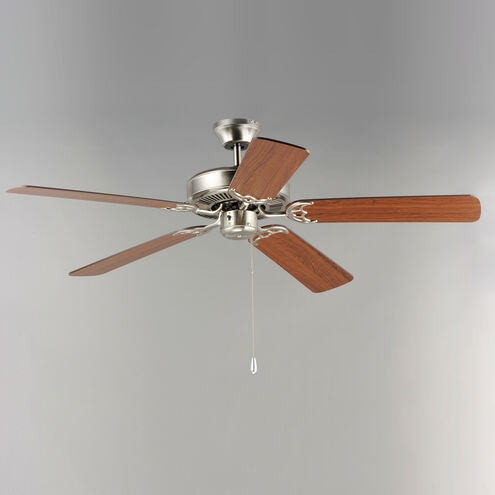 Basic-Max 52 inch Satin Nickel/Walnut/Pecan Indoor Ceiling Fan in Satin Nickel and Walnut and Pecan