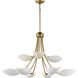 Maris 9 Light 33.5 inch White and Natural Aged Brass Multi-Tier Chandelier Ceiling Light