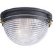 Portside 1 Light 11.75 inch Oil Rubbed Bronze and Antique Brass Outdoor Flush Mount