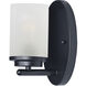 Corona 1 Light 6 inch Black Bath Vanity Wall Light in Frosted