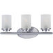 Corona 3 Light 19.25 inch Satin Nickel Bath Vanity Wall Light in Frosted