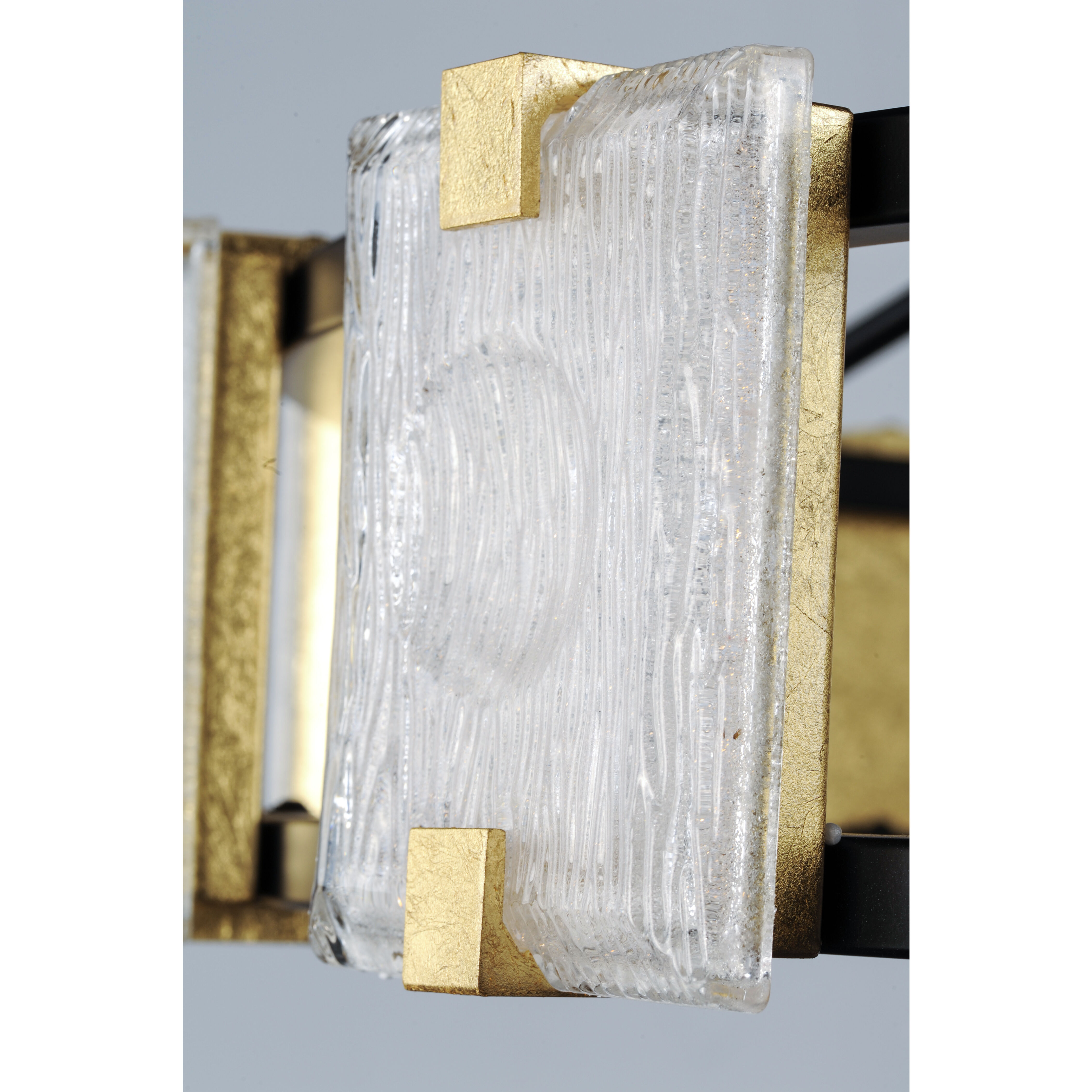 Radiant LED 49 inch Black/Gold Leaf Bath Vanity Wall Light