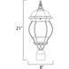 Crown Hill 3 Light 21 inch Black Outdoor Pole/Post Mount