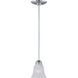 Basix 1 Light 7 inch Polished Chrome Mini Pendant Ceiling Light in Frosted