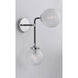 Atom 2 Light 6 inch Black and Polished Nickel Wall Sconce Wall Light