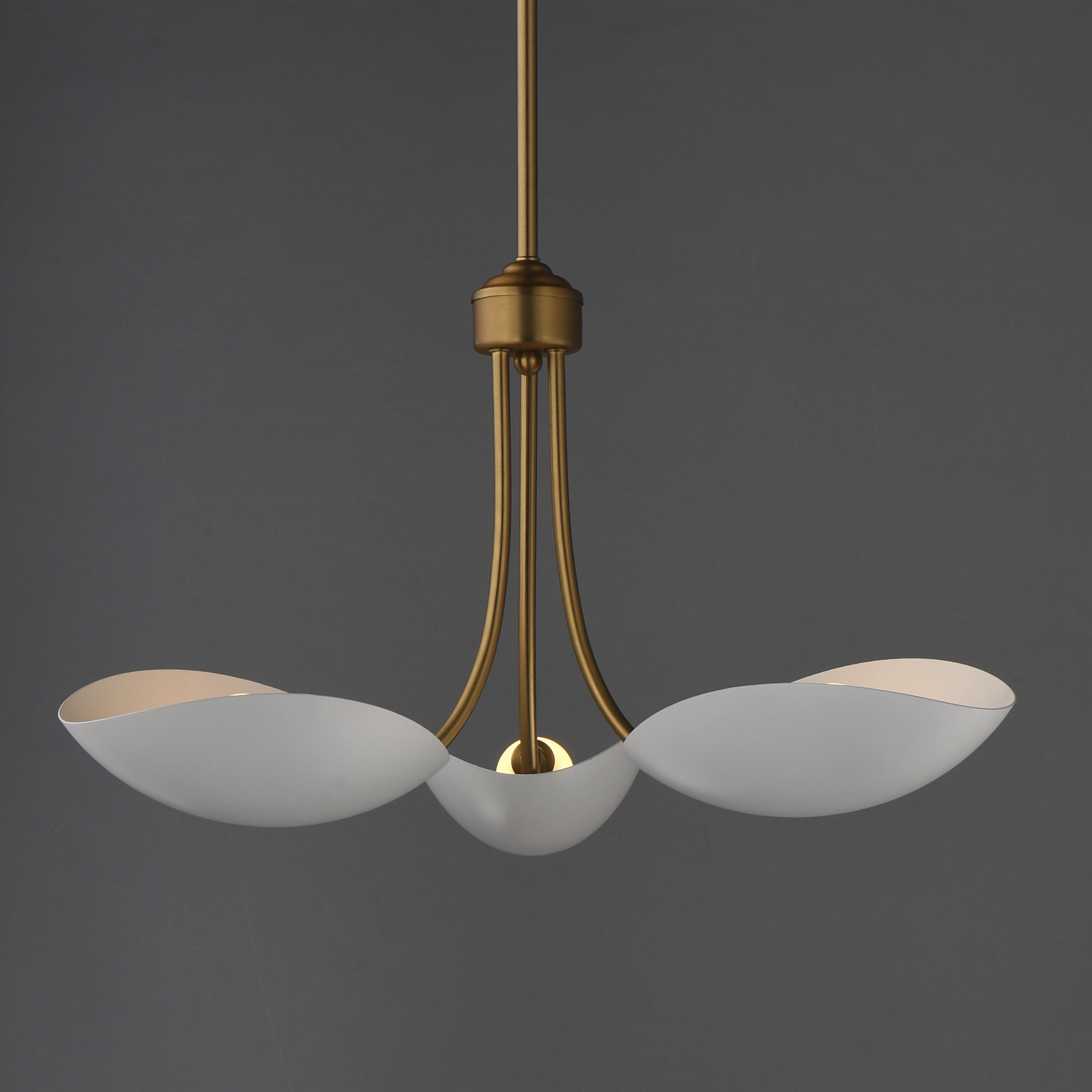 Maris 3 Light 22 inch White and Natural Aged Brass Multi-Light Pendant Ceiling Light