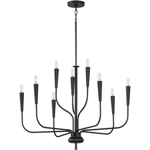 Vela 9 Light 32 inch Black Multi-Tier Chandelier Ceiling Light