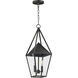 Bavaria 2 Light 9 inch Black Outdoor Pendant