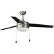 Trio 52 inch Satin Nickel and Black Indoor Ceiling Fan in Black and Satin Nickel, Outdoor Ceiling Fan