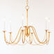 Plumette 6 Light 28 inch Gold Leaf Chandelier Ceiling Light