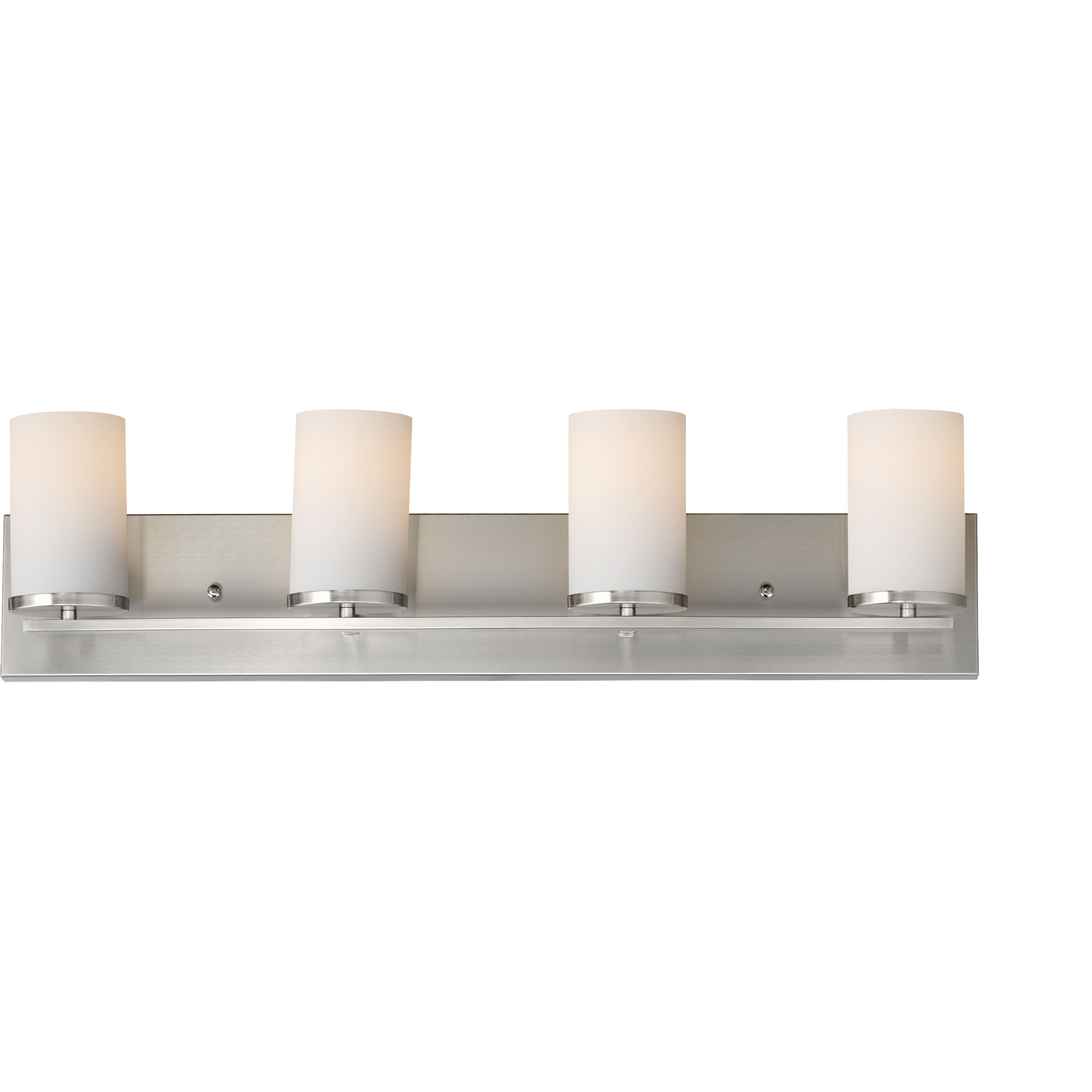 Lateral 4 Light 30 inch Satin Nickel Bath Vanity Wall Light in Satin White