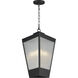 Triform 3 Light 14 inch Black and Antique Brass Outdoor Pendant