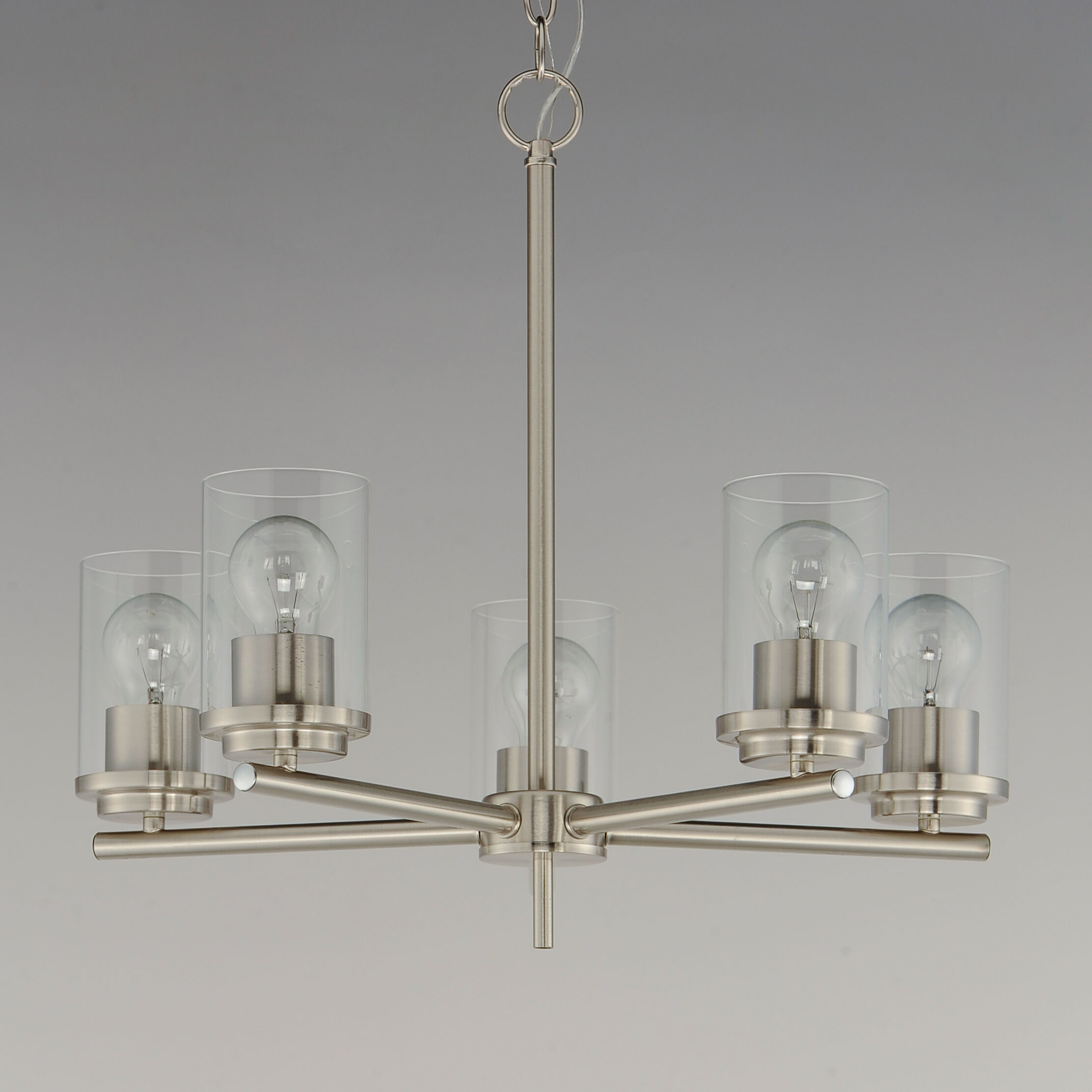 Corona 5 Light 22 inch Satin Nickel Single-Tier Chandelier Ceiling Light in Clear