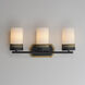 Ruffles 3 Light 21 inch Black and Antique Brass Bath Vanity Wall Light