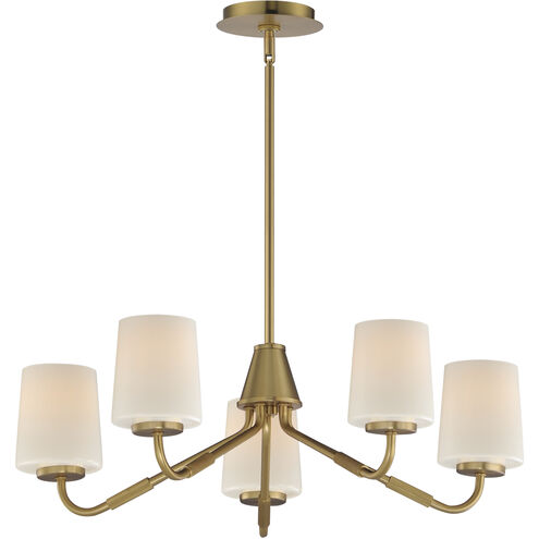 Durham 5 Light 26 inch Natural Aged Brass Single-Tier Chandelier Ceiling Light