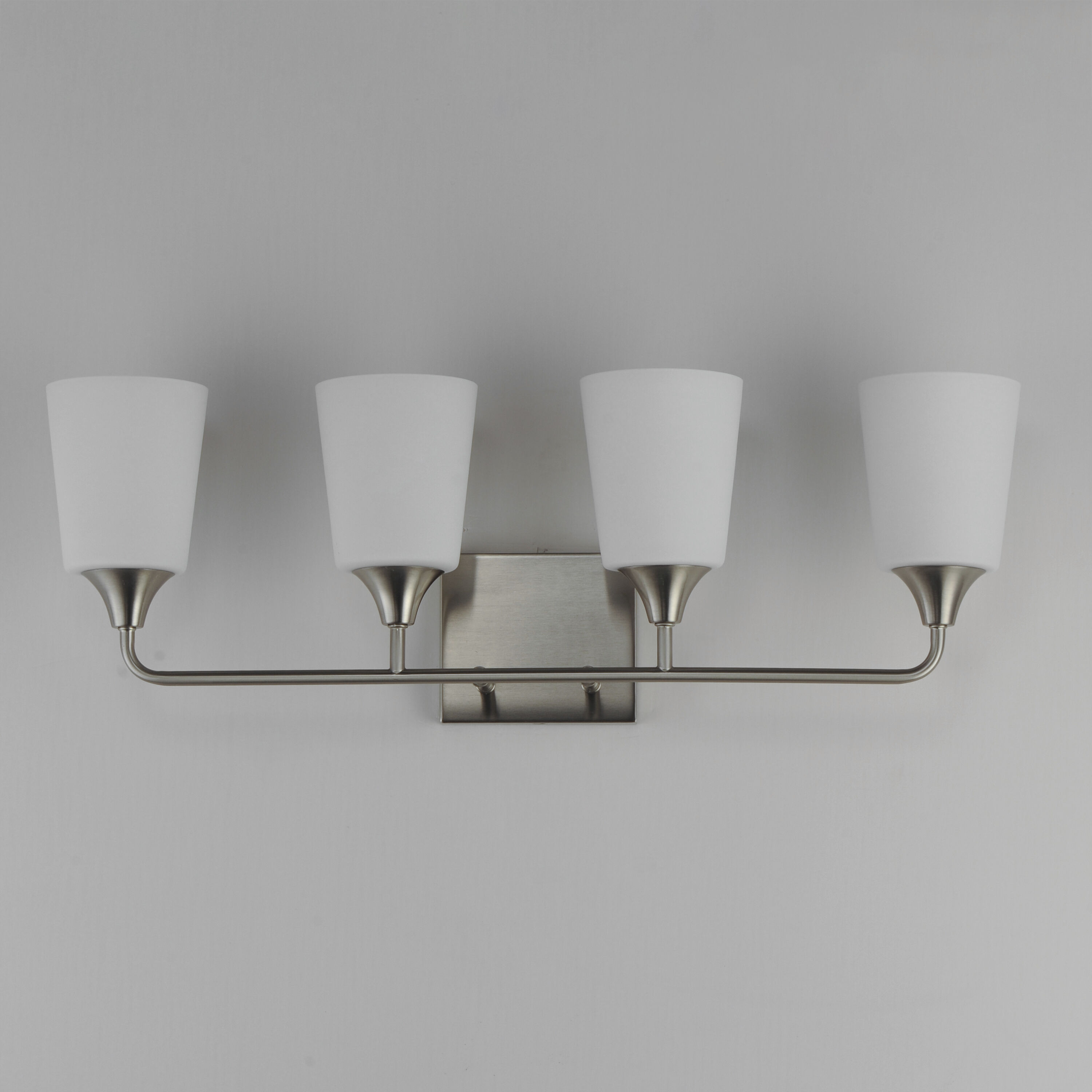 Hudson 4 Light 28.25 inch Satin Nickel Bath Vanity Wall Light in Satin White