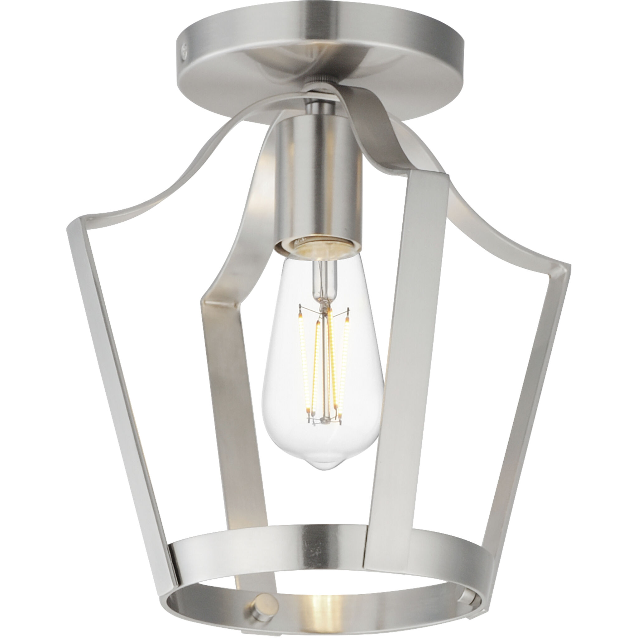 Arden 1 Light 9.5 inch Satin Nickel Semi-Flush Mount Ceiling Light