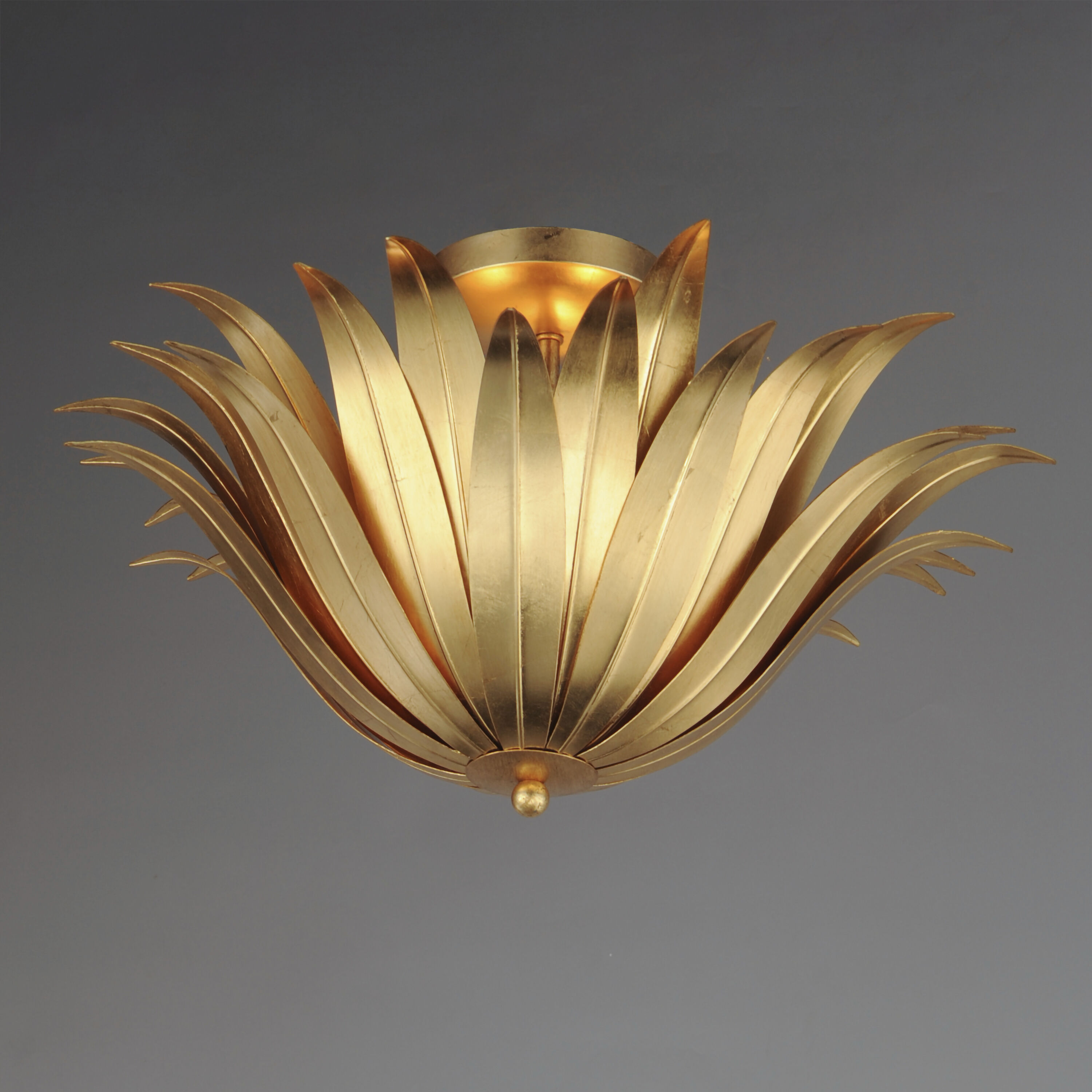 Firenze 3 Light 21.5 inch Gold Leaf Semi-Flush Mount Ceiling Light