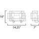 Liner 2 Light 14.25 inch Black and Satin Brass Bath Vanity Wall Light