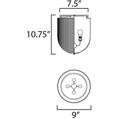 Chateau 1 Light 9 inch Black Flush Mount Ceiling Light
