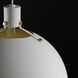 Dawn 1 Light 19.5 inch White and Satin Brass Single Pendant Ceiling Light