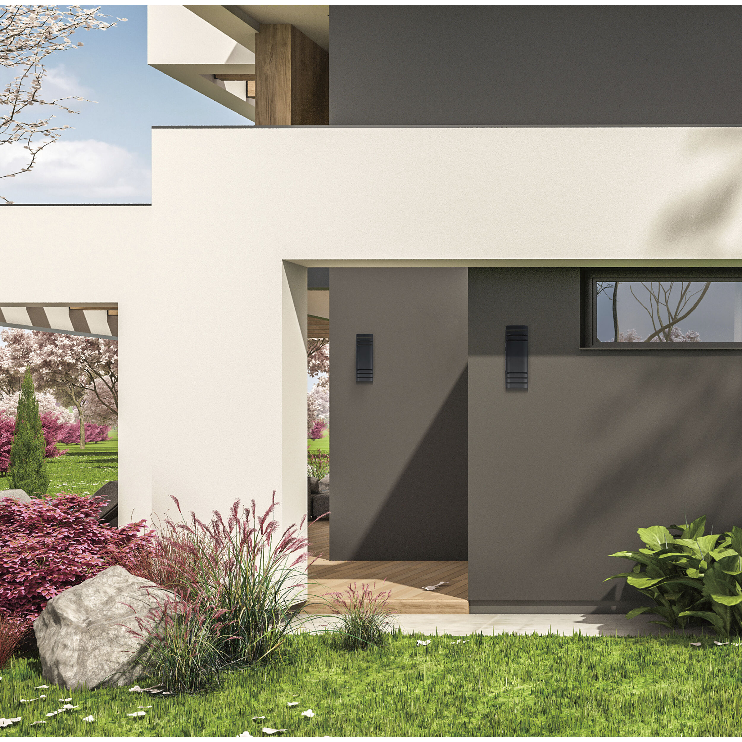 Lightray LED LED 17.25 inch Black Outdoor Wall Mount, Medium