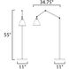 Library 55 inch 100 watt Black Floor Lamp Portable Light