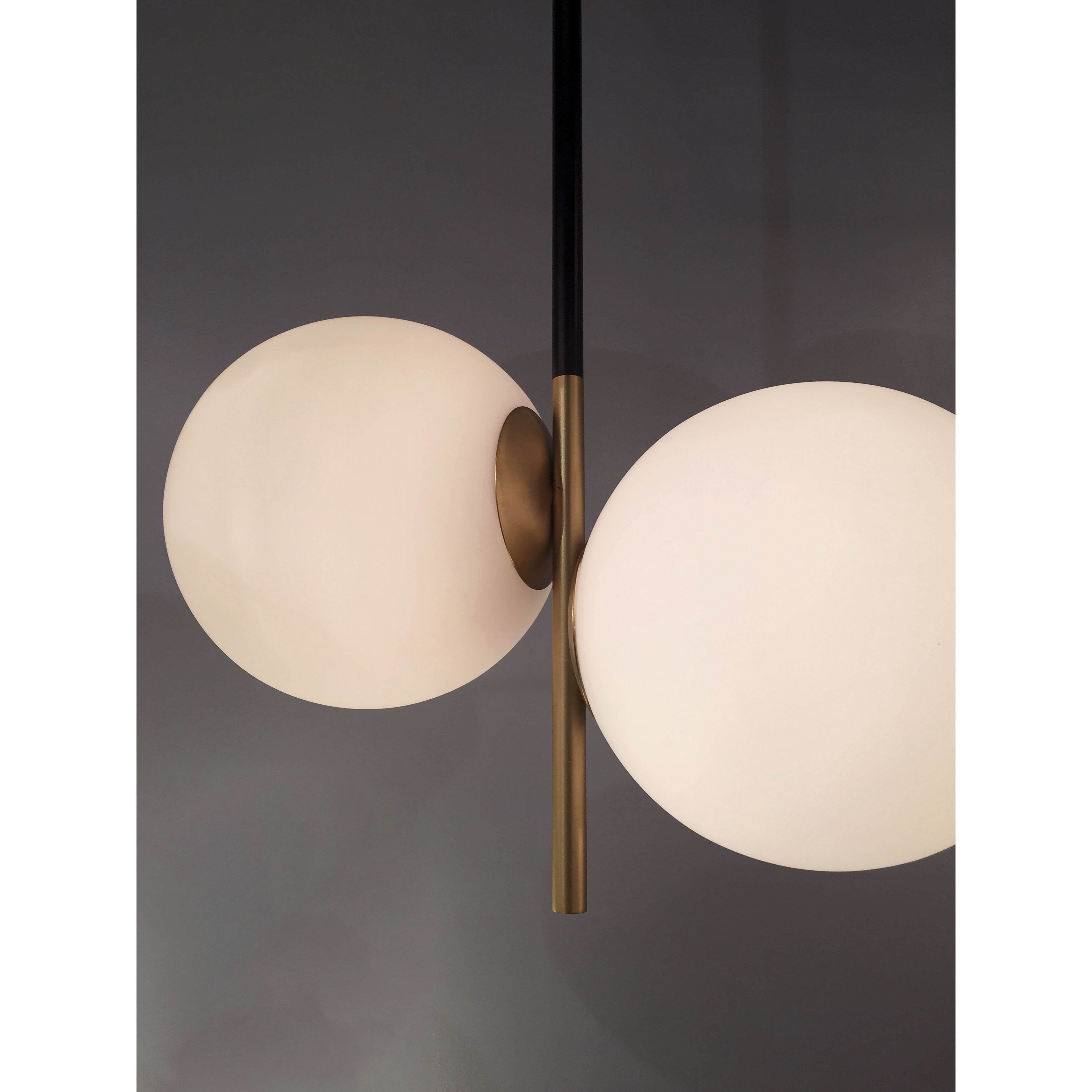 Vesper 2 Light 10 inch Satin Brass/Black Single Pendant Ceiling Light