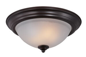 Flush Mount EE 2 Light 14 inch Oil Rubbed Bronze Flush Mount Ceiling Light in Frosted