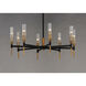 Flambeau LED 33 inch Black and Antique Brass Chandelier Ceiling Light