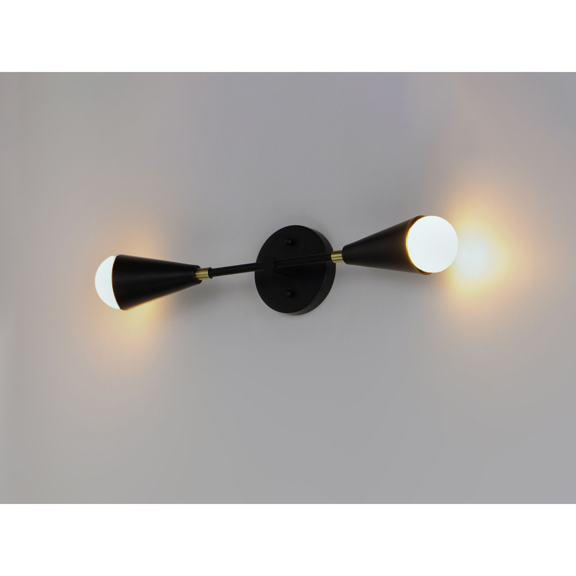 Lovell 2 Light 5 inch Black/Satin Brass ADA Wall Sconce Wall Light in Bulb Not Included