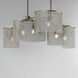 Fontaine 6 Light 42.25 inch Golden Silver Linear Pendant Ceiling Light