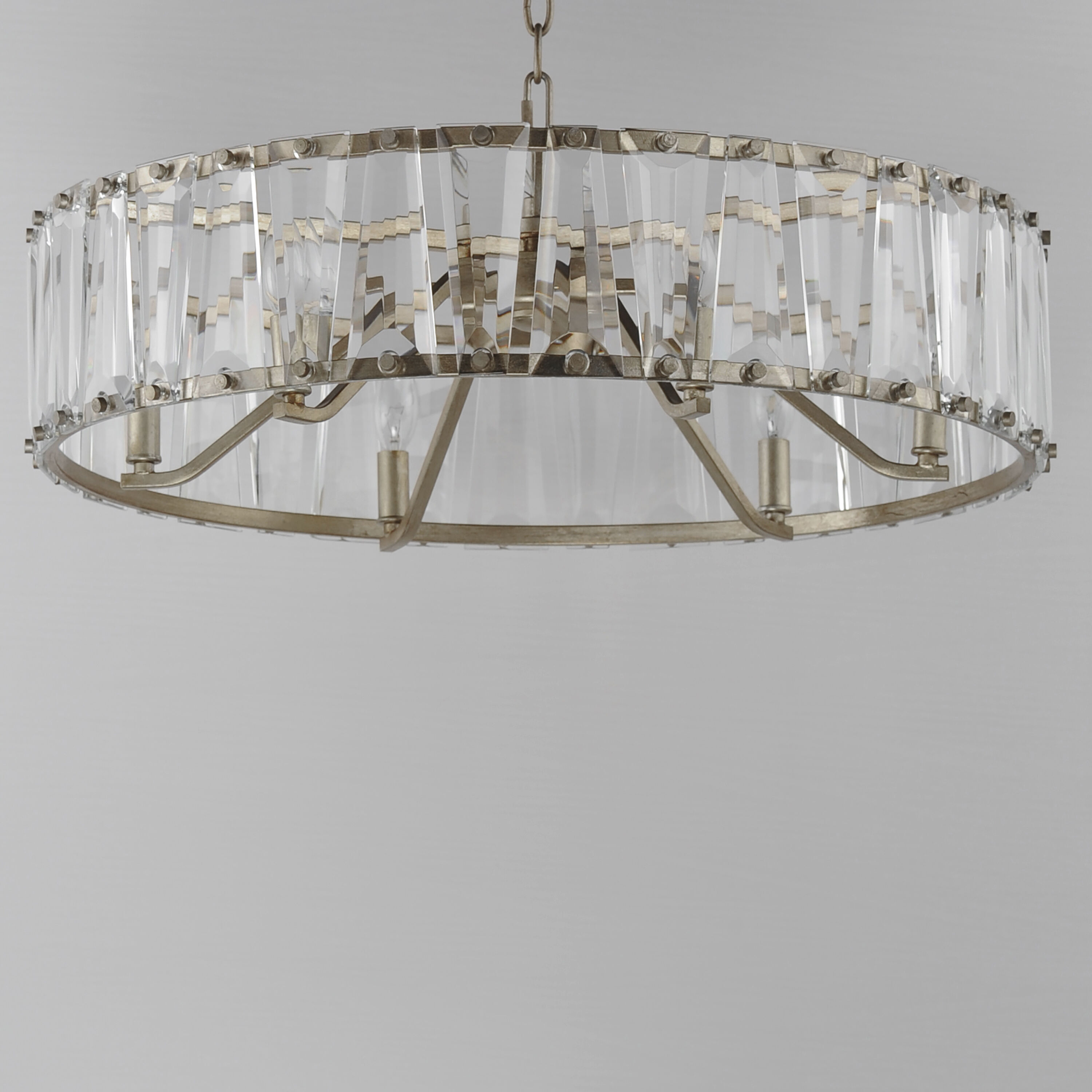 Odeon 6 Light 26.75 inch Golden Silver Chandelier Ceiling Light
