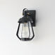 Mariner 1 Light 12.75 inch Black and Antique Brass Outdoor Wall Mount, Small