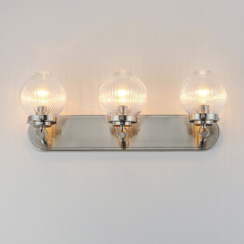 Kasbah 3 Light 25.5 inch Satin Nickel Bath Vanity Wall Light